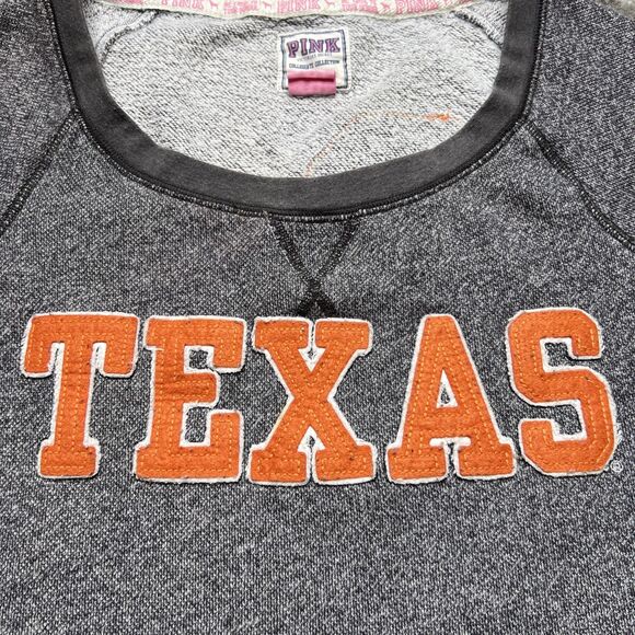 PINK Victoria's Secret Texas Longhorns UT Gray Sweatshirt Medium College Sports - Picture 5 of 7